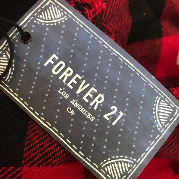 Forever 21 Red/Black Long Cárdigan - Picture 5 of 9